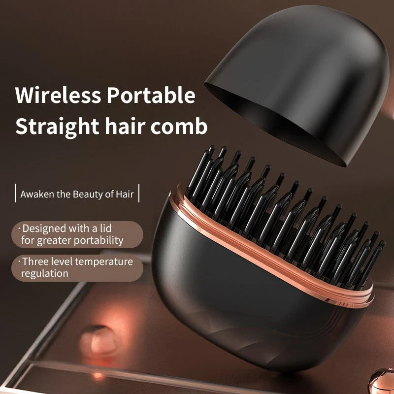 Mini Hair Straightening Comb Wireless Charging Portable Multifunctional Hair Care Not Hurt Hair Styling Comb Hair Straightener